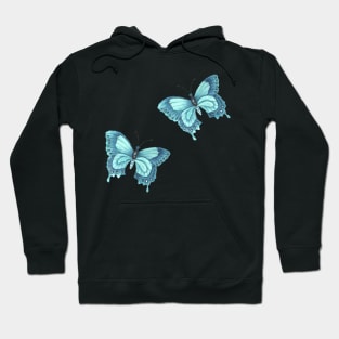 Turquoise butterfly, blue emperor Hoodie